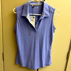 adidas women’s climalite sleeveless polo golf/tennis shirt | navy | medium